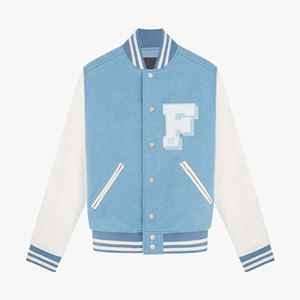 Conçu sur mesure de haute qualité veste d'hiver universitaire pour hommes manches en cuir de laine toile col montant séchage rapide écologique - Product Image 2