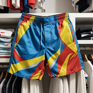 Short de randonnée sous la pluie multicolore Short coupe-vent Streetwear personnalisé Short de pluie de bain d'été pour hommes - Product Image 5