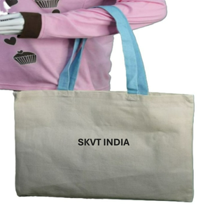 Sac fourre-tout en toile de coton pour femmes, résistant, fermeture à glissière, design japonais/anglais, écologique, réutilisable pour la plage, les courses - Product Image 2