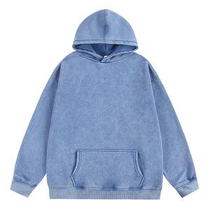Fabrication OEM – Nouveaux sweats à capuche d'hiver en denim uni sans cordon, coupe ample, 300 GSM, en coton, coupe classique - Product Image 3