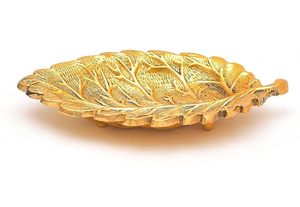 Meilleure vente plateau décoratif en métal à la feuille d'or Plateau de service en métal pour la maison de mariage Hôtel et décor de service d'aliments - Product Image 5