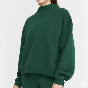 เสื้อฮู้ดดี้โอเวอร์ไซส์สำหรับผู้หญิง ผ้าฟลีซ คอเต่า ปักลายด้านหน้า ทรงปกติ สวมใส่สบาย เหมาะสำหรับฤดูหนาว - Product Image 1