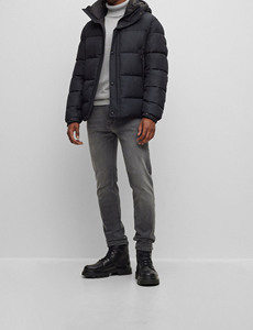 Custom Polyester Bubble Jacket Men <b>Quilted</b> Winter Jacket Men <b>Thick</b> and Warm Hooded Puffer Jacket - Product Image 2
