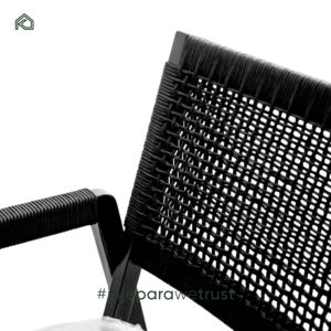 เก้าอี้ทานอาหารไม้สักแท้สไตล์โมเดิร์น พนักพิงเชือกถัก หุ้มเบาะกันน้ำ เป็นมิตรกับสิ่งแวดล้อม สำหรับห้องนั่งเล่นกลางแจ้ง - Product Image 5