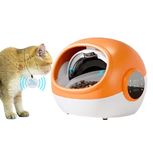 Alimentador con sensor de reconocimiento de CHIP, comida para gatos, mascota, gato, llamada de voz cronometrada y cuantitativa, alimentador con sensor inteligente