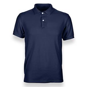 Col confort classique pour T-shirt polo à séchage rapide 100% coton imprimé à motifs solides en couleurs mélangées - Product Image 1