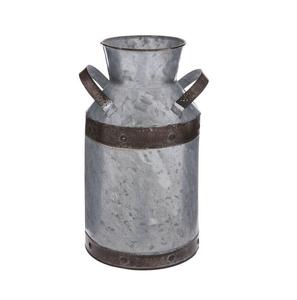 Fournisseur en gros Canne à lait galvanisée avec couleur personnalisée Fini rustique Indien élégant Pot à lait décoratif fait à la main. - Product Image 1