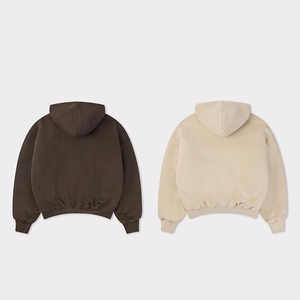 Sudadera con capucha de algodón 100% de secado rápido de alta calidad del fabricante para hombre, diseño liso supersuave grueso, logotipo personalizado OEM impreso - Product Image 2