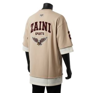 Camiseta de algodón de doble capa para hombre, estilo streetwear, con logo termotransferible, 100% algodón, corte holgado, estampada. - Product Image 4