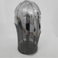 Casque Viking en acier doux fait main avec protège-cou en cotte de mailles casque d'armure médiévale pour reconstitution Cosplay ou affichage à collectionner