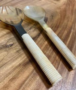 Ensemble de cuillères en corne de buffle faites à la main exquis ustensiles de cuisine de qualité supérieure avec poignée en plastique pour les fêtes et les repas - Product Image 6