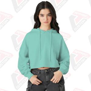 Sweat à capuche élégant et confortable pour femmes 100% coton pour la superposition d'hiver Design brodé Impression numérique Teint uni - Product Image 3