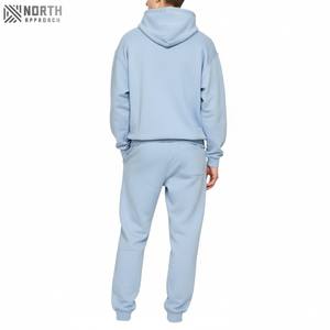 Pull-over décontracté de qualité supérieure survêtement tendance 100% coton coupe ajustée fabrication en usine sweat à capuche et pantalon survêtement vente en gros - Product Image 2