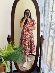Ce magnifique maxi en coton doux réalisé avec le magnifique mélange d'impression Kalamkari - Product Image 6