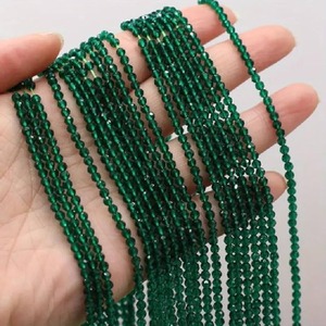 Color Esmeralda Hydro Quartz Rondelle Micro Faceted Beads 2mm, 3mm, 4mm Shiny Round Hydro Bead Cuentas sueltas para la fabricación de joyas - Product Image 2