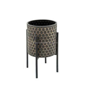 Support de pot de fleurs en métal au prix d'usine, design doré, supports de pots de fleurs d'intérieur et d'extérieur, porte-plantes en métal doré - Product Image 3
