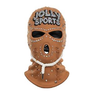 Pasamontañas de Punto para Mujer, Invierno, Algodón y Poliéster de Primera Calidad, 320 GSM, Cristal de Imitación, Logotipo Personalizado - Product Image 1