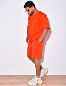 Logo personnalisé Ensemble T-shirt et short pour hommes Vêtements d'été Ensemble short 2 pièces pour hommes Ensemble t-shirt avec short assorti Couleur contrastée - Product Image 6