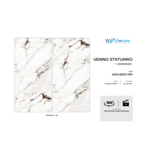 2025 Collection exclusive de GVT PGVT Statuario Finition brillante Grandes dalles en 80x240cm 120x320cm 160x320cm et 80x300cm - Product Image 1