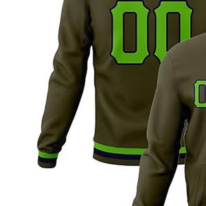 Veste de sport universitaire décontractée pour hommes Manteau Letterman à la mode sans capuche avec col montant Veste à motif enduit pour hommes - Product Image 6