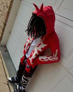 Sudadera con capucha Fabricantes Logotipo personalizado Rhinestone Lavado ácido Vintage Puff Impresión Sudadera con capucha Oversized Heavyweight Zip up Hoodies Hombres - Product Image 4