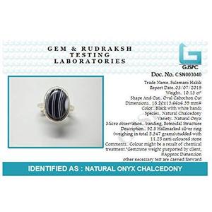 NOVAMART Fine Agora <b>Men's</b>/Women's <b>Black</b> Agate Sulemani Hakik Bezel Setting Silver 925 Everyday Wear Pendant/<b>Ring</b> by Arihant Gems - Product Image 6
