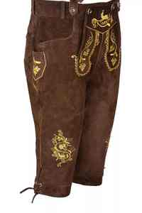 กางเกงขาสั้นหนังวัวสไตล์บาวาเรียปักลายสำหรับใส่แสดงในงานเทศกาลเยอรมัน - Product Image 4