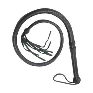 Pieds longs 12 tresse en cuir noir véritable taureau fouet robuste fabriqué à la main Bullwhip entraînement en plein air Sport équestre bétail - Product Image 2