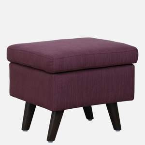 Abdero <b>Wing</b> <b>Chair</b> with Footstool Wine-Colored Fabric <b>for</b> Living Room - Product Image 6