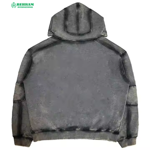 เสื้อฮู้ดซิปผ้าฝ้ายเฟรนช์เทอร์รี่ 100% ปักลายแบบแอซิดวอช ทรงปกติ แห้งเร็ว ระบายอากาศได้ดี ใส่ได้ทั้งชายและหญิง สำหรับฤดูหนาว - Product Image 3
