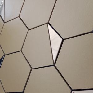 Acabado Diseño enfocado 73Mm Plata PVD CeramicTile Hexágono Mate Para Café Rústico Restaurante Tienda frentes Paredes exteriores260X300MM - Product Image 5
