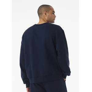 Navy Blue Custom Design <b>Long</b> Sleeve DTG Print Sweatshirt Print Heavyweight <b>Baggy</b> <b>Jumper</b> Drop Shoulder Crew Neck Sweatshirt - Product Image 3