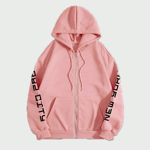 Ropa de calle de alta calidad, Sudadera con capucha con logotipo personalizado, forro polar en blanco con cremallera, bolsillos de doble capa Vintage, sudaderas con capucha térmicas de lana - Product Image 1
