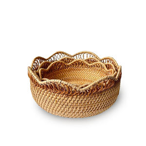 Plateaux en bambou vietnamien de haute qualité, faits à la main, écologiques, décoratifs, de luxe, polis, style rotin, pour café et cuisine - Product Image 1