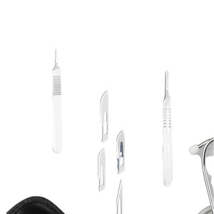 Ensemble de 12 instruments de chirurgie mineure en acier inoxydable argenté, approuvé CE ISO, kit chirurgical manuel réutilisable pour la chirurgie générale - Product Image 6