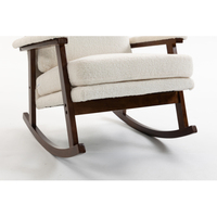 Fauteuil à bascule Teddy de style Mid-Century, fauteuil d'appoint avec structure en bois massif pour salon, chambre à coucher, véranda
