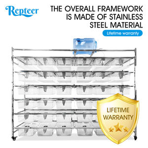 Repteer 202 <span class=keywords><strong>Cage</strong></span> à rats en acier inoxydable massif de grande taille et élégante CXCL005 avec système d'abreuvement 36 et bac en plastique - Product Image 2