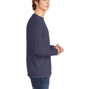 Venta al por mayor para hombre de cuello redondo último diseño de lana básica impresión Logo Camiseta de manga larga - Product Image 2