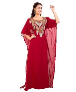 Caftán islámico marroquí de playa elegante moderno hasta el suelo de manga larga para vestido de mujer - Product Image 1