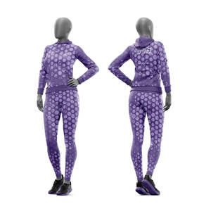 Ensemble de survêtement sport 2 pièces pour femme avec logo personnalisé, imprimé sans couture réversible, comprenant un sweat à capuche et un pantalon de jogging, idéal pour la gym et le jogging - Product Image 4