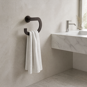 Soporte minimalista redondo para toallas de mano, accesorio de baño montado en la pared - Product Image 3