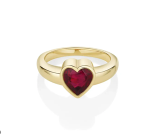 Bague en forme de cœur en pierre, bague de fiançailles en forme de cœur, bijoux mignons et doux, plus durables pour femmes, cadeau de fiançailles pour femmes - Product Image 1