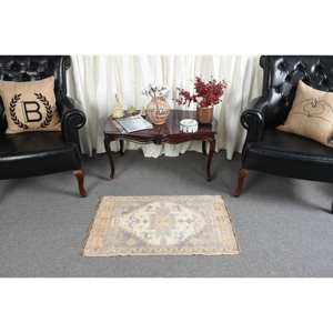 Tapis plat en laine gris beige vintage de 1,9x3,1 pieds, motif patchwork turc pour décoration de salon, largeur de 4m avec support en latex - Product Image 3