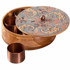 Wooden Spice Vault: Keep Your Spices Fresh & Organized Rustic Masala Premium Wooden <b>Box</b> for Authentic Spice Storage - Product Image 3