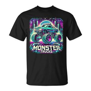 T-shirt graphique Monster Trucks pour adultes, unisexe, manches courtes, col rond, impression numérique, activités promotionnelles - Product Image 1