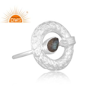 Nuevas llegadas 925 anillo de piedras preciosas de labradorita Natural Chapado en paladio de plata esterlina Fabricación de joyería personalizada - Product Image 3