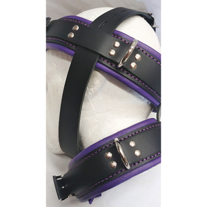 Arnés y Collar de Cuero Genuino para Reposacabezas. Cualquier color - Product Image 2