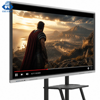 Tableau blanc interactif ZDHQ 98-115 pouces 4K à 20 points tactiles pour collaboration multi-utilisateurs, système d'exploitation Android, OPS modulaire, caméra 48MP pour