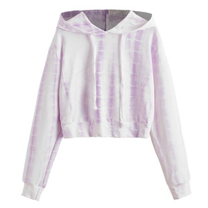 Alta calidad Crop Top Mujeres Sudadera con capucha Logotipo personalizado Algodón Manga larga Crop Top Mujeres Sudadera con capucha para Casual - Product Image 1