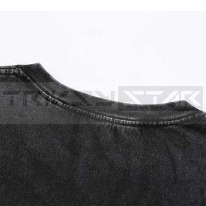 T-shirts à manches courtes délavés à l'acide pour hommes et femmes, style streetwear hip-hop rétro punk, style vintage délavé pour un look décontracté, 100% coton - Product Image 3